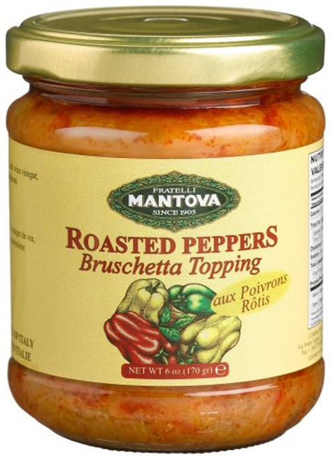 Mantova Roasted Peppers Bruschetta Topping -- 6 Oz Pack Of 4