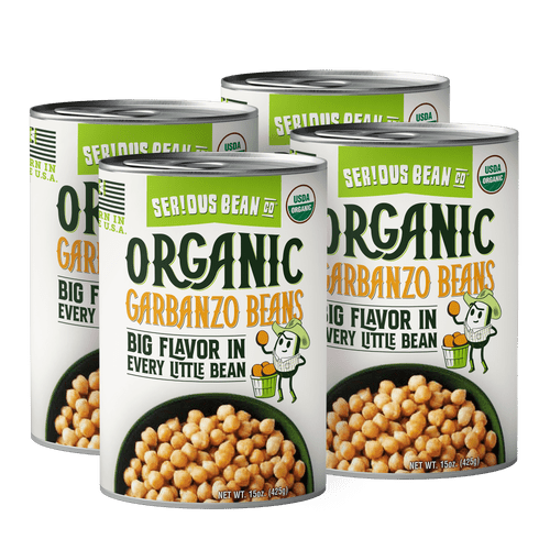 (4 Cans) Serious Bean Co Organic Garbanzo Beans, 15 Oz