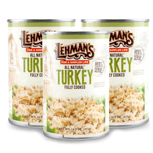 Lehman's All Natural Usa Made Ready To Eat Canned Turkey Meat, 14.5 Oz Each, Pack Of 3