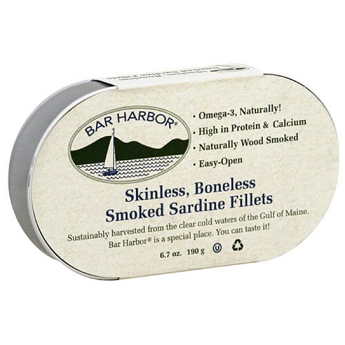 Bar Harbor Skinless, Boneless Smoked Sardine Fillets, 6.7 Oz, (pack Of 12)