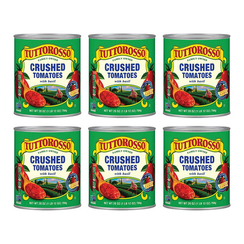 Tuttorosso Crushed Tomatoes With Basil, Gluten Free, 28 Oz. Cans (pack Of 6)