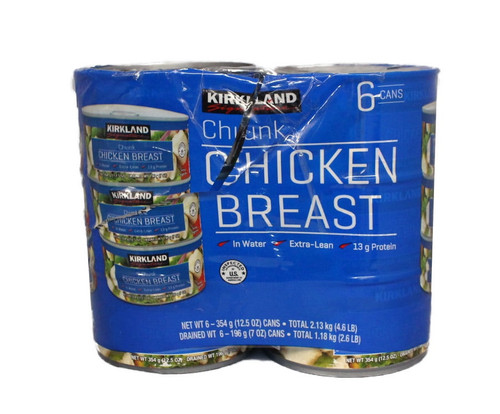 Kirkland Signature Premium Chunk Chicken Breast Packed In Water 12.5oz Each 6 Pk