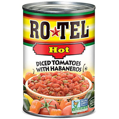 Rotel Hot Diced Tomatoes With Habaneros, 10 Ounce, 12 Pack