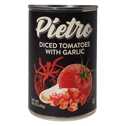 Pietro Canned Diced Tomatoes With Garlic, 14.5oz