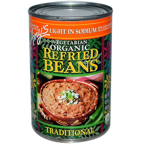 Amy's Organic Refried Beans Traditional Light In Sodium 15.4 Oz Pack Of 4