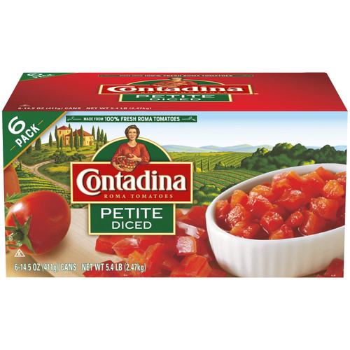 (6 Cans) Contadina Petite Cut Canned Diced Tomatoes, 14.5 Oz