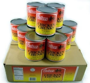 Yoders 12 Cans Box Chicken Chunks, 28 Ounces Each