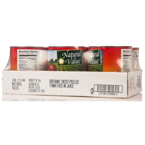 Natural Value Tomatoes, Diced, In Tomato Juice, Organic-6 X 102 Oz