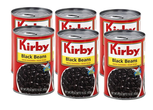 Kirby Ready To Eat Black Beans 15oz (6 Pack) Frijoles Negros - Creole Seasoning