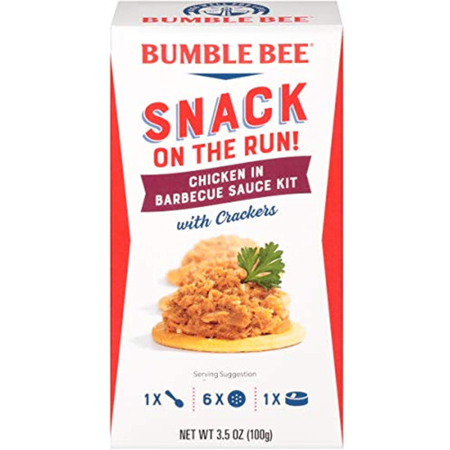 Bumble Bee Snack On The Run! Bbq Chicken With Crackers Kit, 3.5 Ounce Kit (pack Of 12), High Protein Snack Food, Canned Chicken, Made With Chicken Breast, Healthy Snacks For Adults