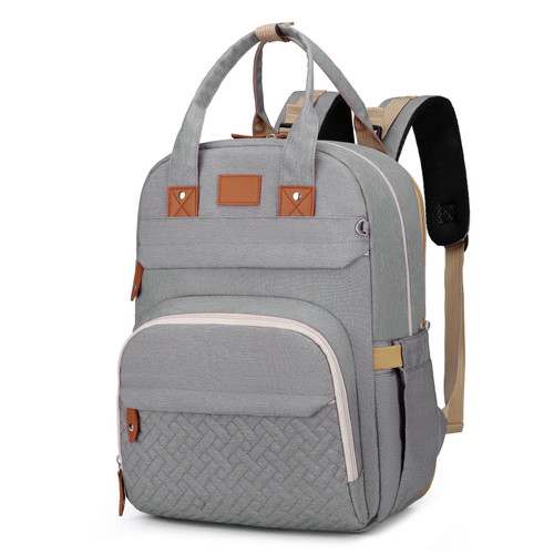 3 In 1 Baby Diaper Bag Backpack With Changing Station Travel Back Pack With Mat Usb Charging Port Gray
