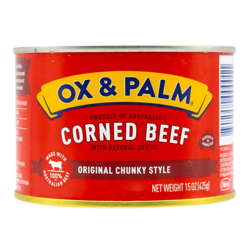 Ox & Palm Corned Beef Original Chunky Style 15oz (pack Of 12)