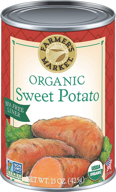 Farmer's Market Foods Canned Organic Sweet Potato Puree, 15 Ounce (pack Of 12)