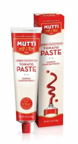Mutti Double Concentrated Tomato Paste - Tube (doppio Concentrato) From Italy’s #1 Tomato Brand. Adds Rich Flavor To Recipes Calling For Tomato Paste. (4.5 Ounce (pack Of 4))