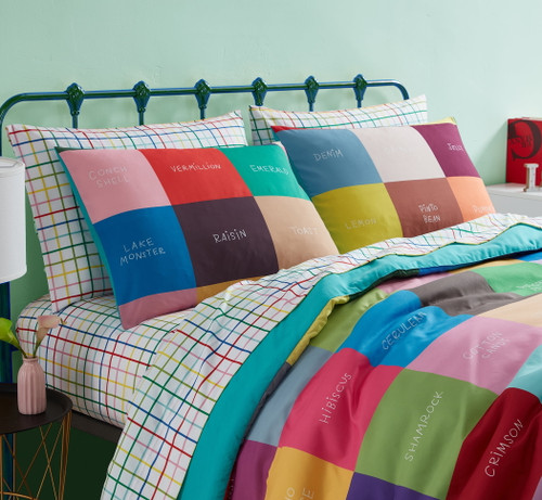 Smarts & Crafts Home Kids Rainbow Plaid Everyday Microfiber Woven Sheet Set, Twin (3 Pieces)