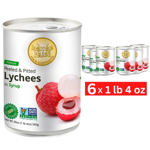 Four Elephants Premium Lychee - 20oz 6pk Certified Non-gmo And Gluten Free