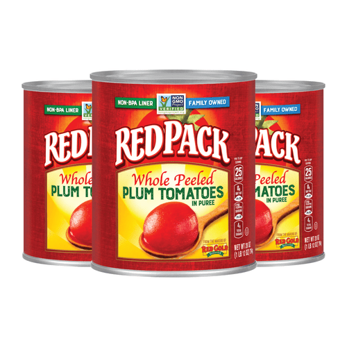 Redpack Whole Peeled Plum Tomatoes In Puree, Kosher And Gluten Free, 28 Ounce Cans, 3-pack