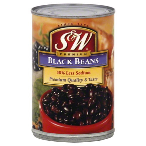 S&w Blk Beans 50% Les Sod (pack Of 8)