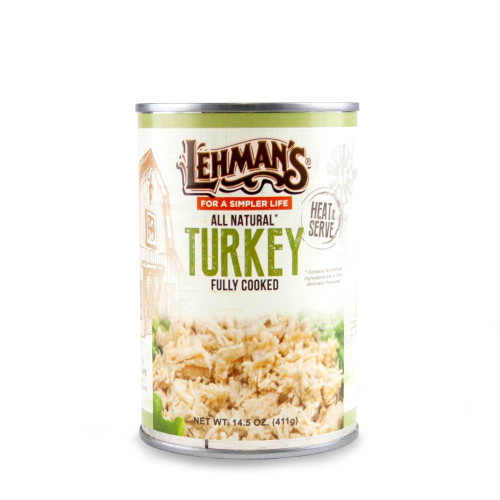 Lehman's All Natural Usa Made Ready To Eat Canned Meat For Everyday, Camping Or Emergencies, 14.5 Oz Can, Turkey