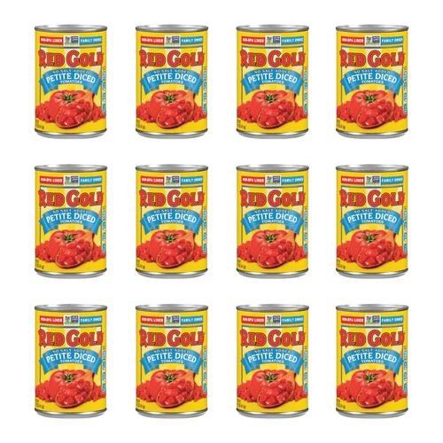 Red Gold Petite Diced Tomatoes, No Salt Added, Kosher And Gluten Free, 14.5 Ounce Cans, 12-pack