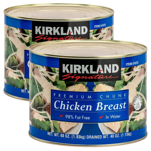 2 Pack | Kirkland Signature Premium Chunk Chicken Breast In Water, 68 Oz