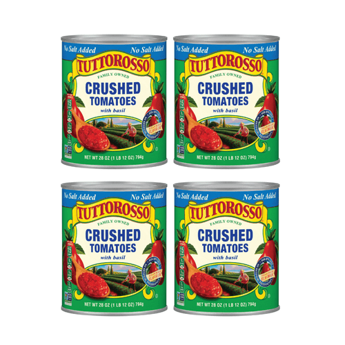Tuttorosso Crushed Tomatoes With Basil, No Salt Added, Gluten Free And Vegetarian Recipe, 28 Ounce Can, 4-pack