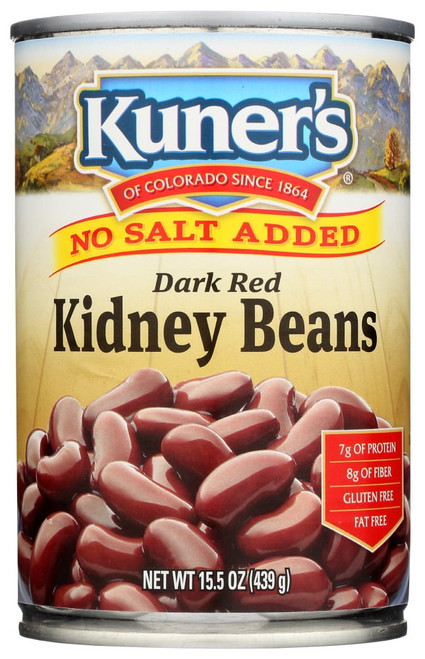 Kuner Dark Red Kidney Beans No Salt Added, 15 Oz.