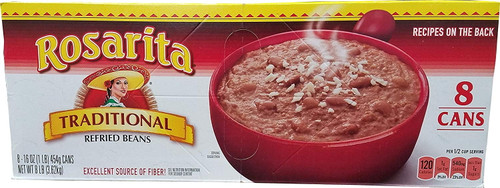 Rosarita Traditional 98% Fat Free 16 Oz Refried Beans 8 Ct Box