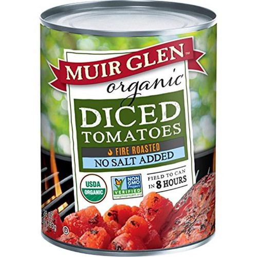 Muir Glen  28 Oz Fire Roasted Diced No Salt Organic Tomatoes