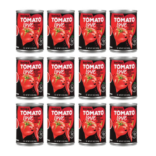 Red Gold Tomato Love Sriracha Diced Tomatoes With Red Chilies, Vine-ripened Tomatoes, Kosher And Gluten Free, 10 Ounce Can, 12-pack