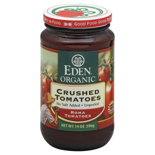 Eden Organic Crushed Tomatoes, 14 Oz Amber Glass