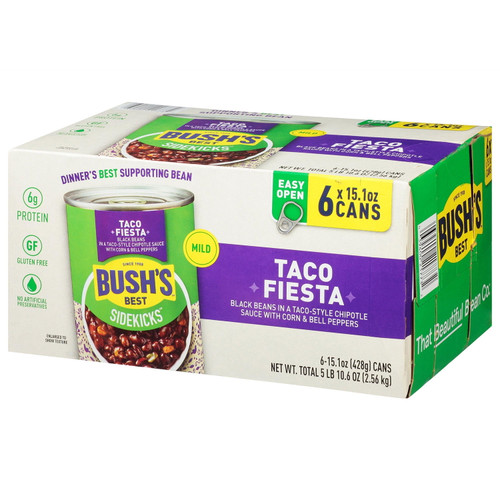 Bush's Sidekicks Taco Fiesta Black Beans (15.1 Oz., 6 Pk.)