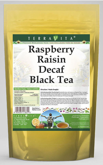 Terravita Raspberry Raisin Decaf Black Tea, (raspberry Raisin Decaf, Black Tea Bags, 25 Tea Bags, 1-pack, Zin: 543840)