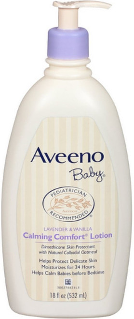 Aveeno Baby Calming Comfort Lotion, Lavender And Vanilla, 18 Oz (pack Of 4)