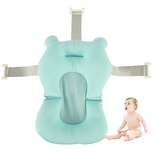 Willstar Baby Bath Tub Pillow Floating Anti-slip Bath Cushion Soft Seat Bathtub Support Green