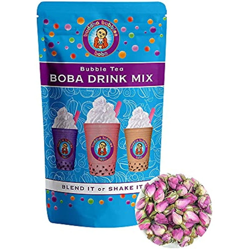 Rose Boba / Bubble Tea Drink Mix Powder By Buddha Bubbles Boba 1 Kilo (2.2 Pounds) | (1000 Grams)