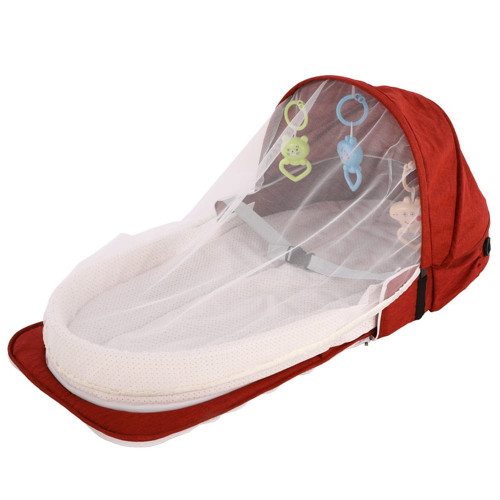 One Opening Portable Foldable Baby Bed, Bed With Bed Net Multipurpose Mummy Bag