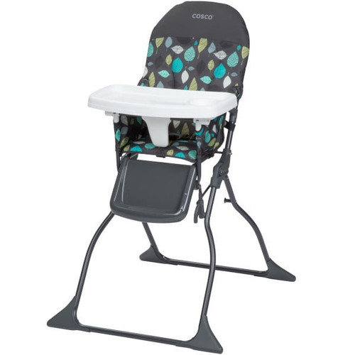 Cosco Simple Fold Full Size High Chair With Adjustable Tray, Seedling, Toddler