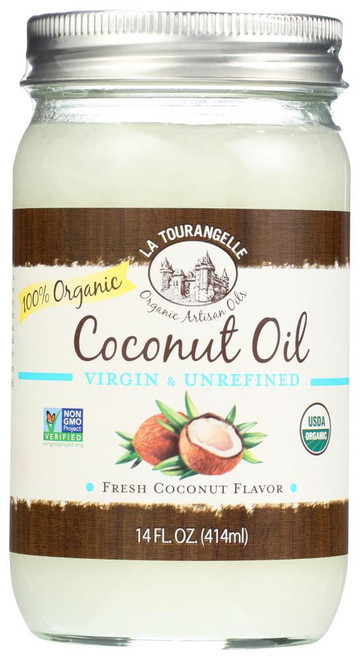 La Tourangelle 100% Organic Virgin & Unrefined Coconut Oil, 14 Fo (pack Of 6)