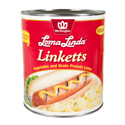 Loma Linda Linketts Vegetable And Grain Protein Links, Vegan, 96 Oz. Can