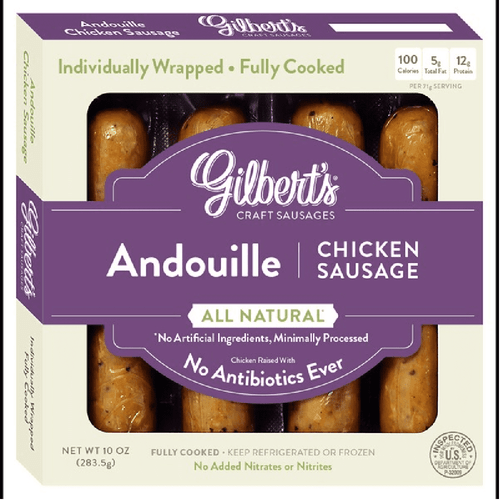 Gilberts Smoked Andouille Chicken Sausage, 10oz, (pack Of 10)