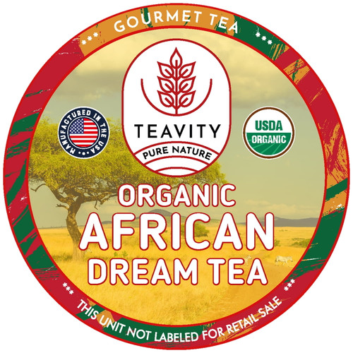 Teavity Organic African Dream Tea Single Serve Tea Pods Compatible With Keurig K-cup 2.0 Brewers| Certified Usda Organic Tea Pods | Recyclable Single Serve Pods | 12 Count (pack Of 1)