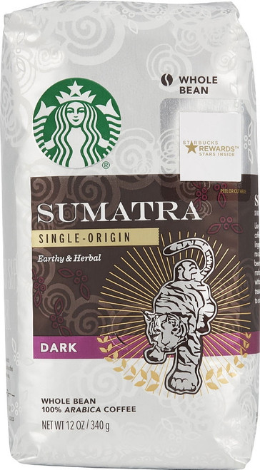 Starbucks Whole Bean Coffee Dark Roast Single-origin Sumatra -- 12 Oz