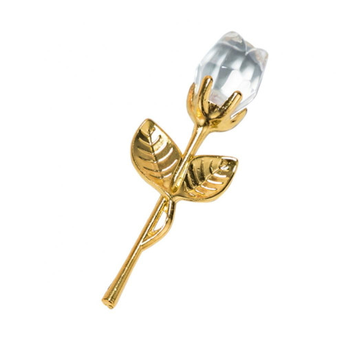 Praeter Silver Rod Pink Flower Crystal Rose European Creative Wedding Gift Small Gift Home Garden