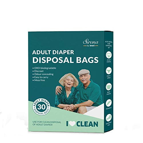 Sirona Premium Adult Diaper Disposable Bags - 30 Bags