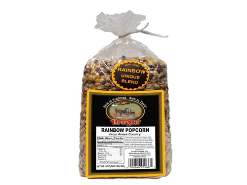 Troyer Amish Gluten Free, Non Gmo Tender Rainbow Kernel Popcorn - 2 Lb. Bag
