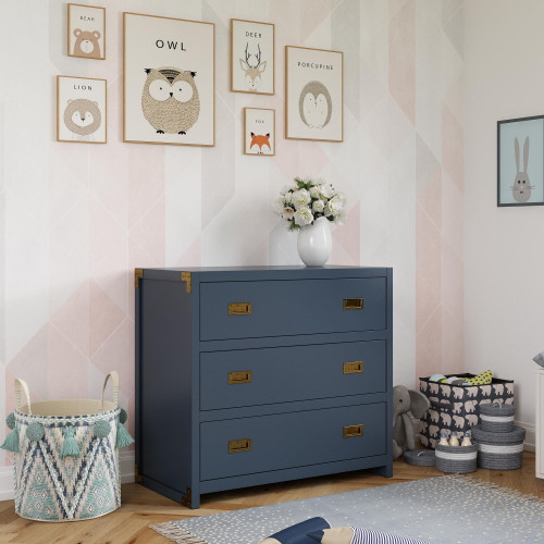 Baby Relax Miles 3-drawer Dresser, Graphite Blue