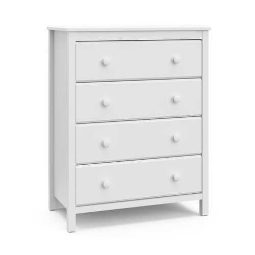 Storkcraft Alpine 4 Drawer Modern Vertical Dresser White Finish