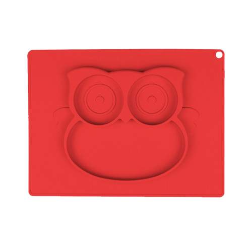 Baby High Chair Feeding Tray Square Silicone Sucking Owl Placemats Children, Children, Toddlers, Kitchen Table Built-in Plates And Bowls (red)
