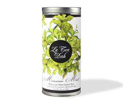 La Tea Dah Floral Series Moroccan Mint Green Tea Makes Delicious Hot Tea Or Iced Tea. Tea Sachets For Sun Tea & Cold Brew Iced Tea. Contains Caffeine: 12 Biodegradable Iced Tea Bags: 24 Serv